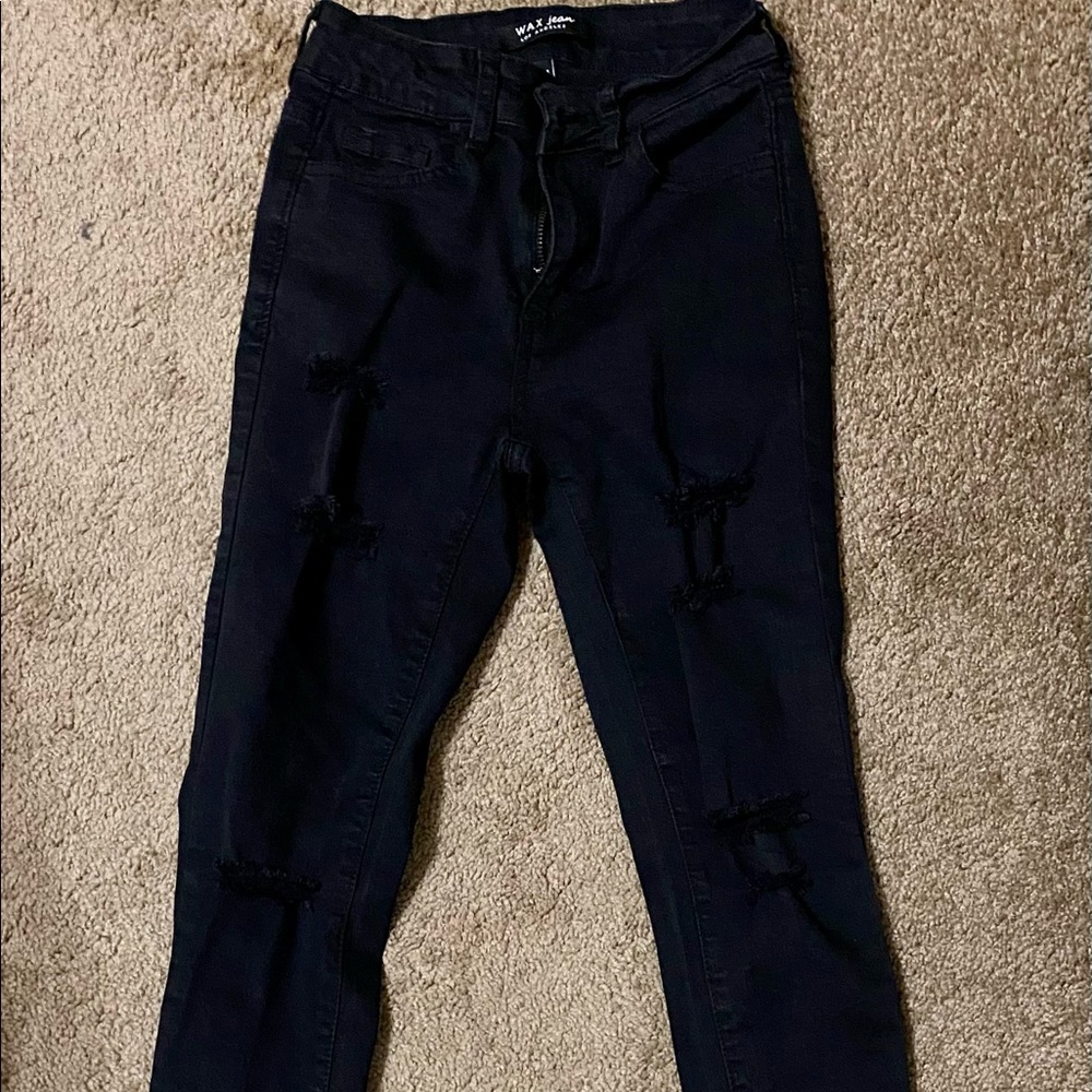 Juniors Mid-Rise Jegging Jeans w Distressing